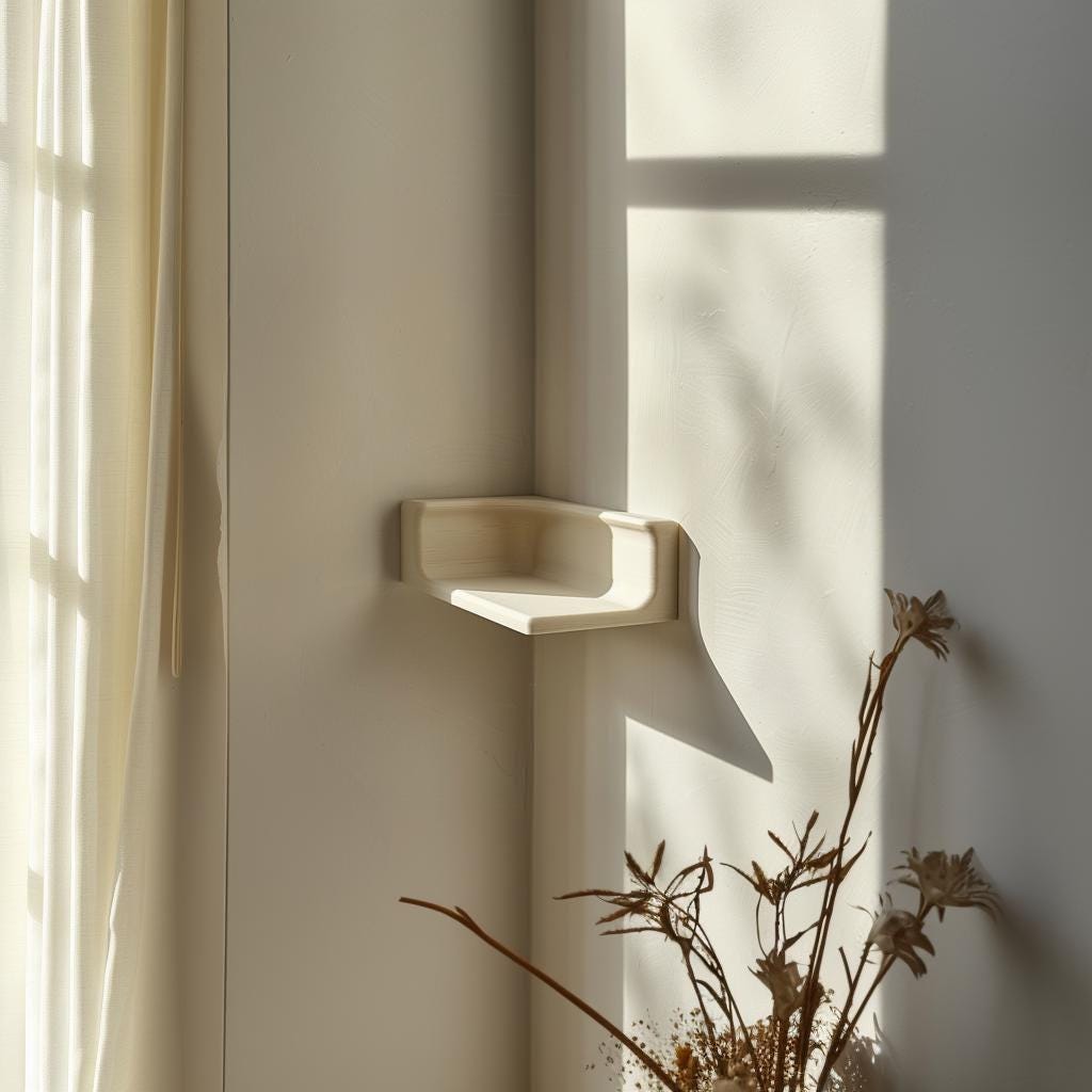 Alternate product view of 3D Printed Corner Display Wall Shelf.