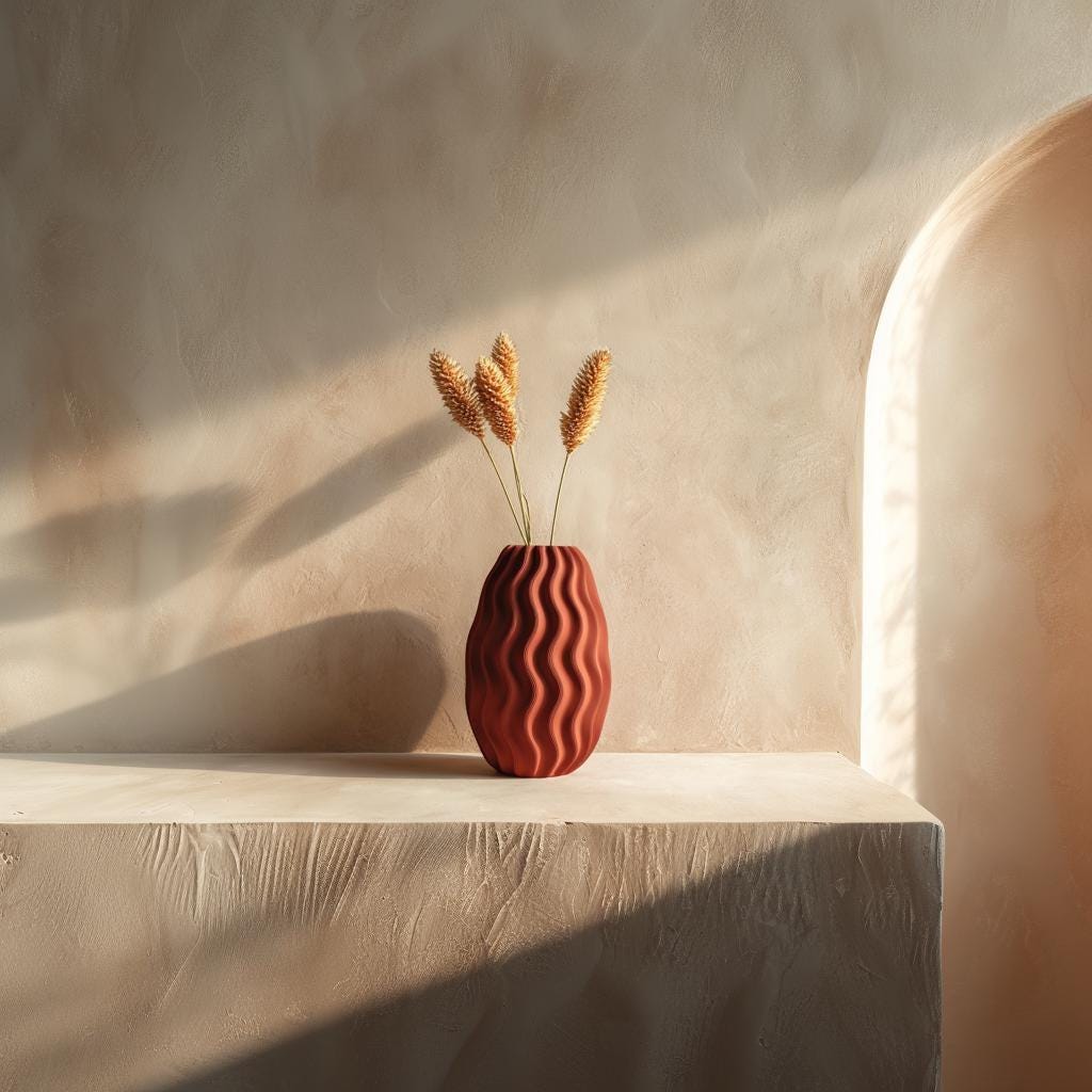 Alternate product view of 3D Printed Organic Wavy Vase.