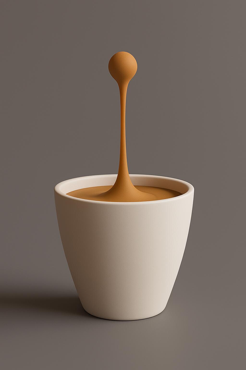 Product detail view of 3D Printed Floating Espresso Sculpture.