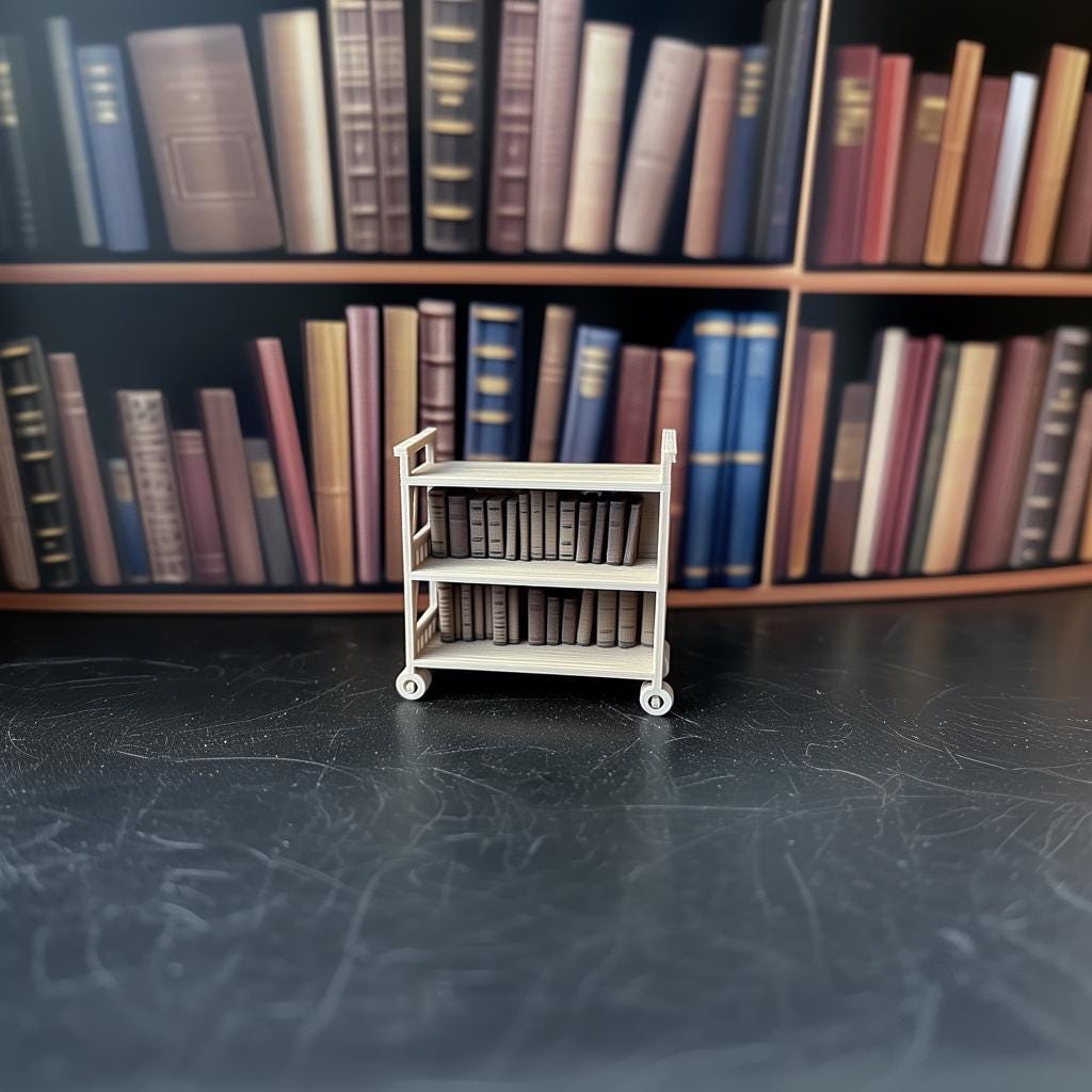 Additional product detail of 1:12 Dollhouse Library Cart.