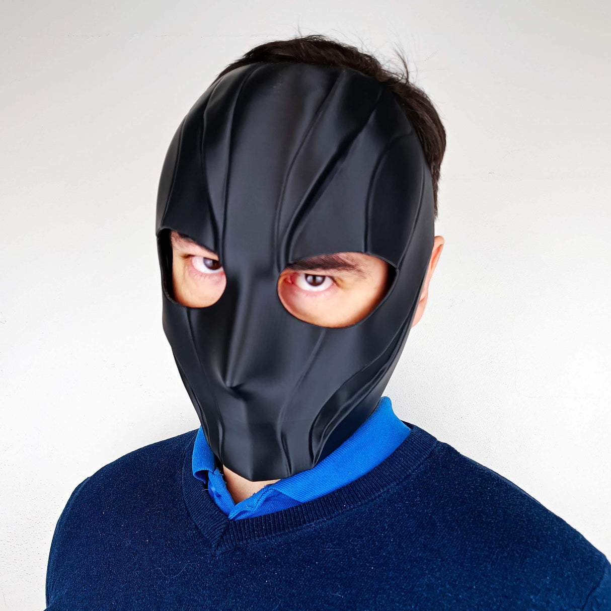 Additional product view of 3D Printed Black Tactical Full Face Mask.