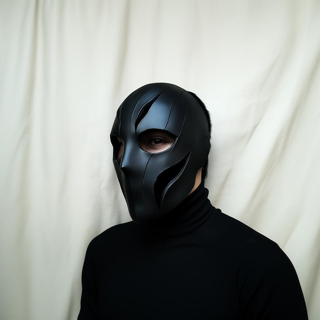 Product gallery view of 3D Printed Black Tactical Full Face Mask.