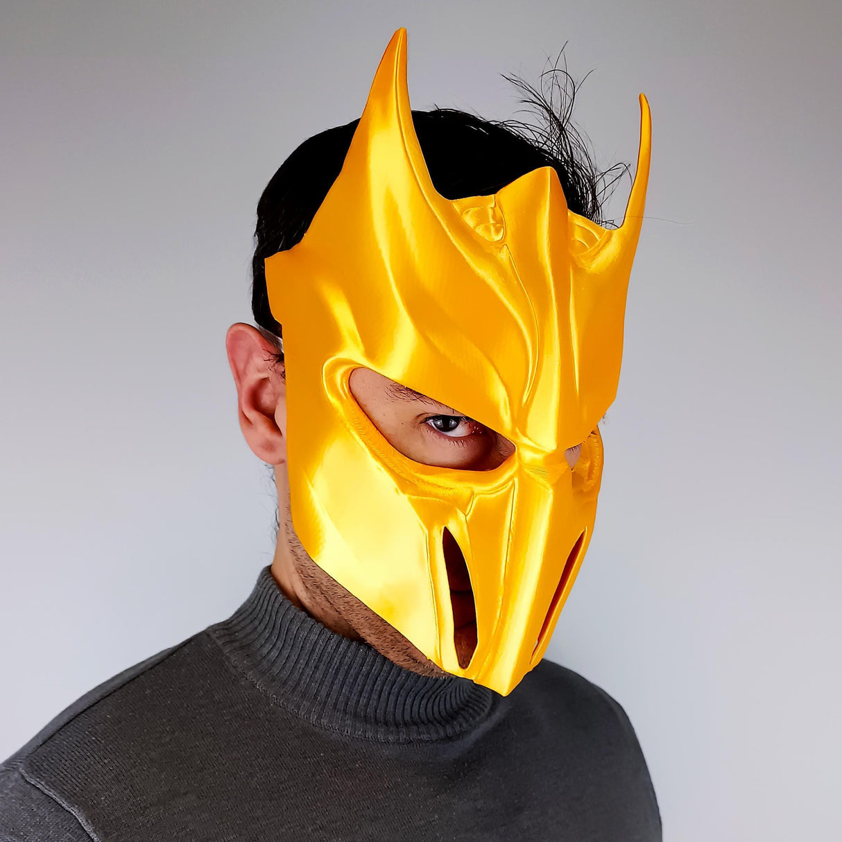 Additional product view of 3D Printed Samurai Demon Warrior Mask.