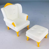 Product presentation view of 3D Printed 1:12 Victorian Sofa and Ottoman.