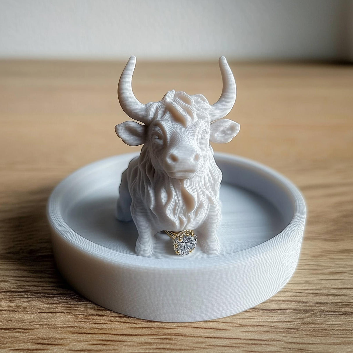 Highland Cow Jewelry Dish | 3D Printed Ring Holder | Cute Cow Trinket Tray