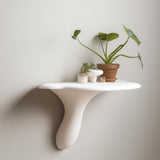 Product presentation view of 3D Printed Minimalist Mushroom Wall Shelf.