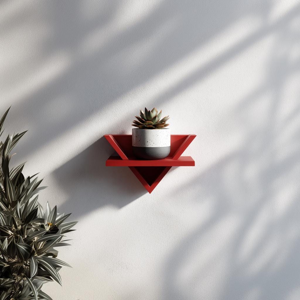 3D Printed Triangle Altar Wall Shelf shown in the product image.