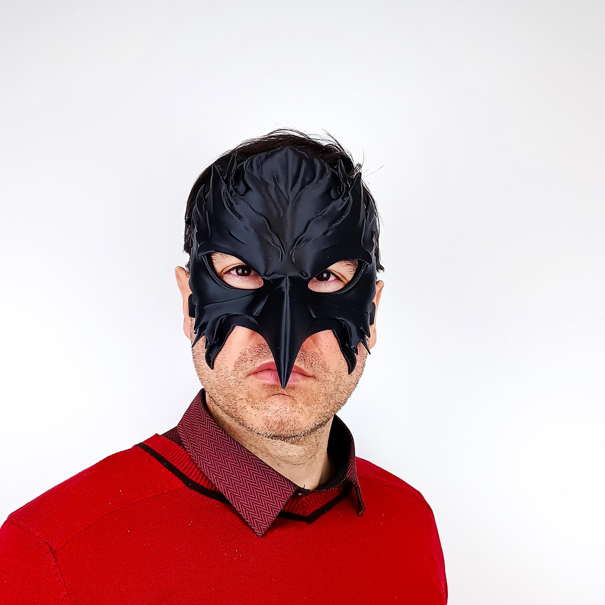Product gallery view of 3D Printed Gothic Raven Beak Mask.