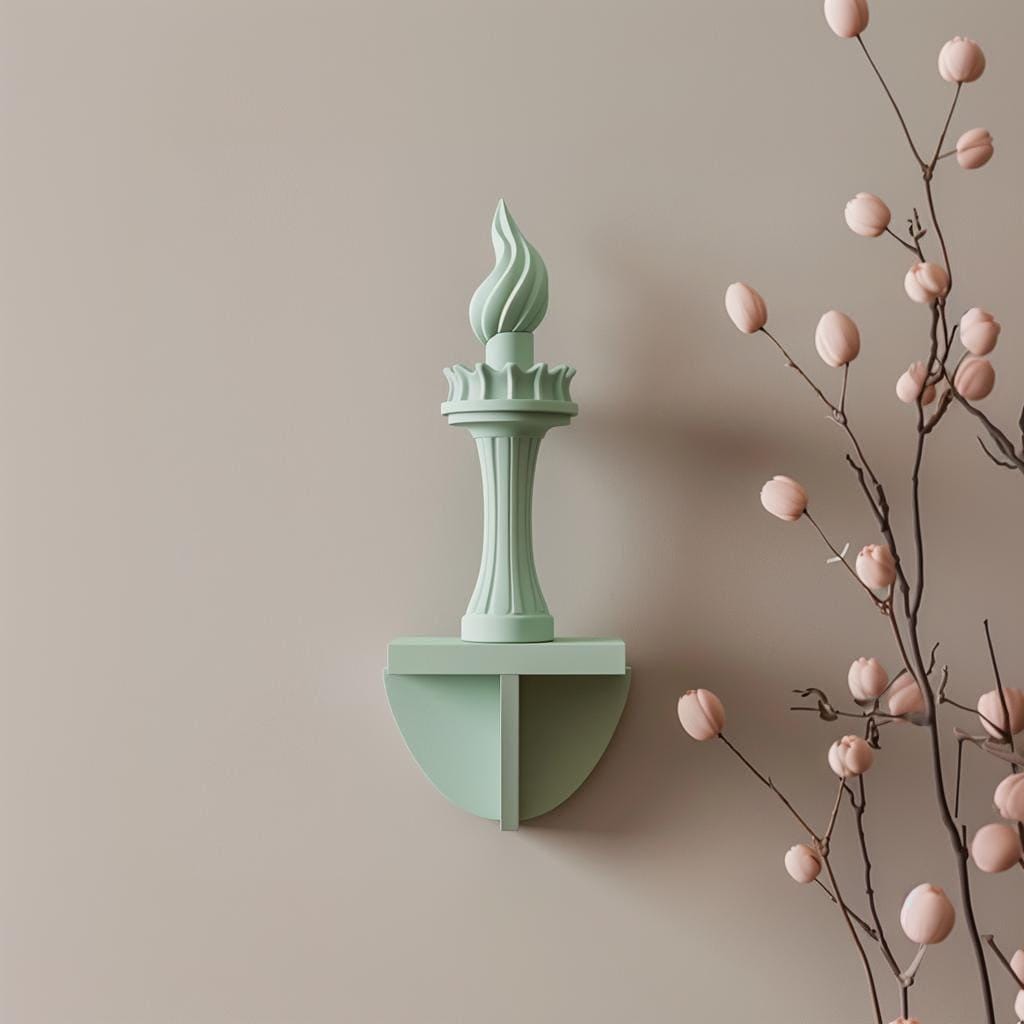 Product gallery view of 3D Printed Liberty Torch Wall Sculpture.