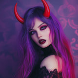 Product detail view of 3D Printed Demon Horns Costume Headband.