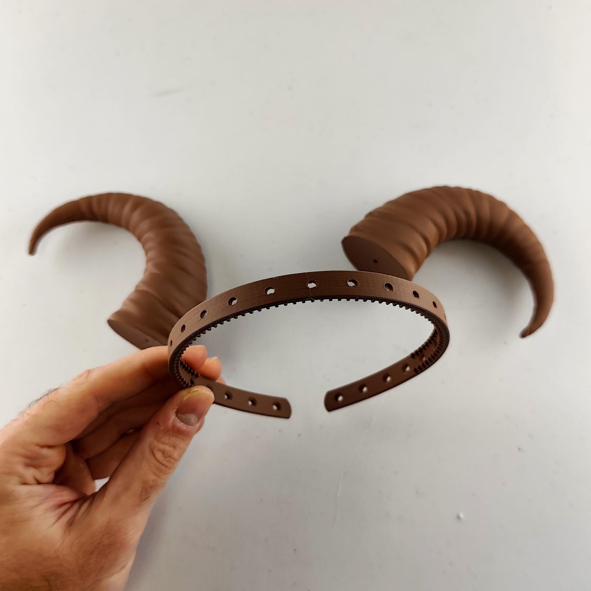 Alternate gallery view of 3D Printed Curved Ram Horns Headband.