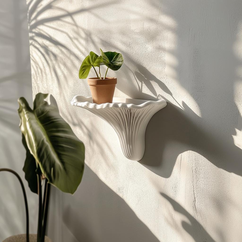 Additional product detail of 3D Printed Artist's Conk Wall Shelf.