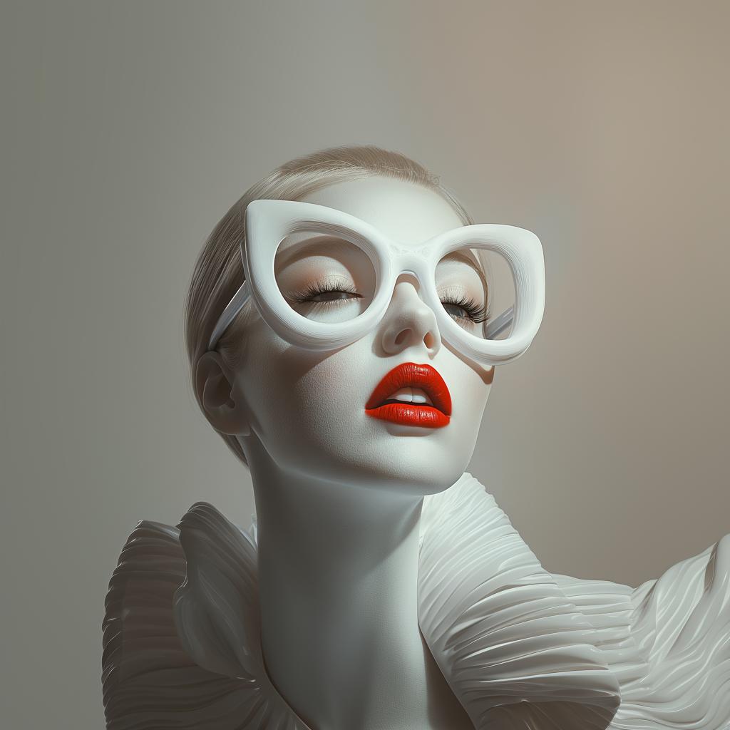 Product gallery view of 3D Printed Cat Eye Glasses.