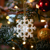 Product gallery view of 10-Piece 3D Printed Snowflake Ornament Pack.