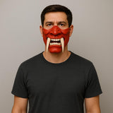 Product gallery image 2 of 3D Printed Two-Color Oni Half Face Mask.