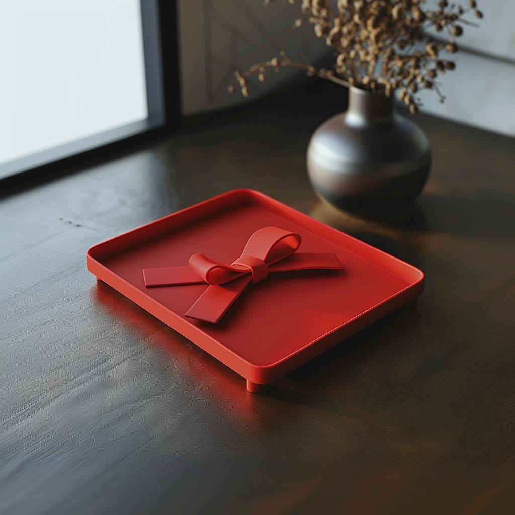 Product gallery view of 3D Printed Gift Bow Trinket Tray.