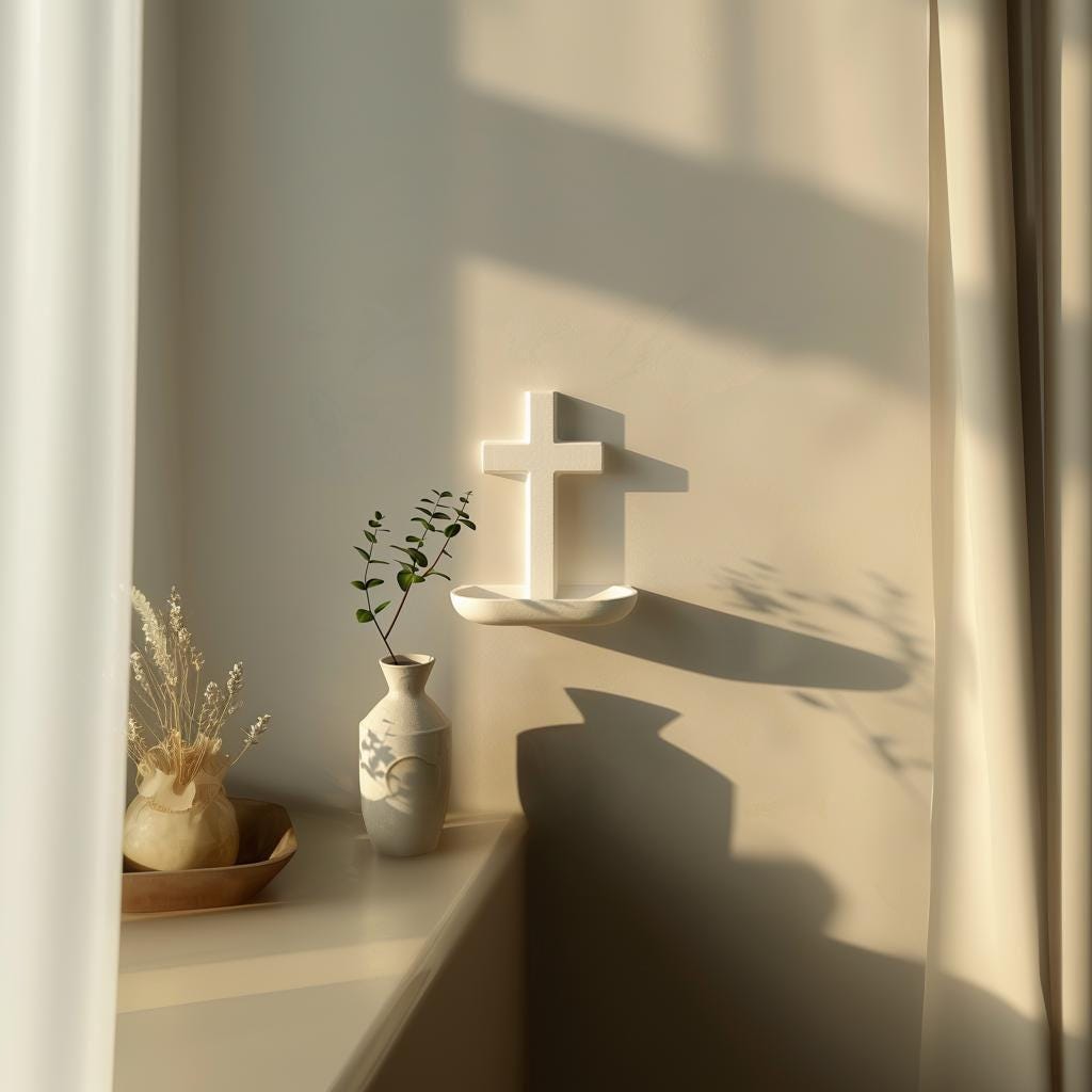 Alternate product view of 3D Printed Cross Prayer Wall Shelf.