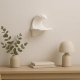 Product presentation view of 3D Printed Wave Floating Wall Shelf.