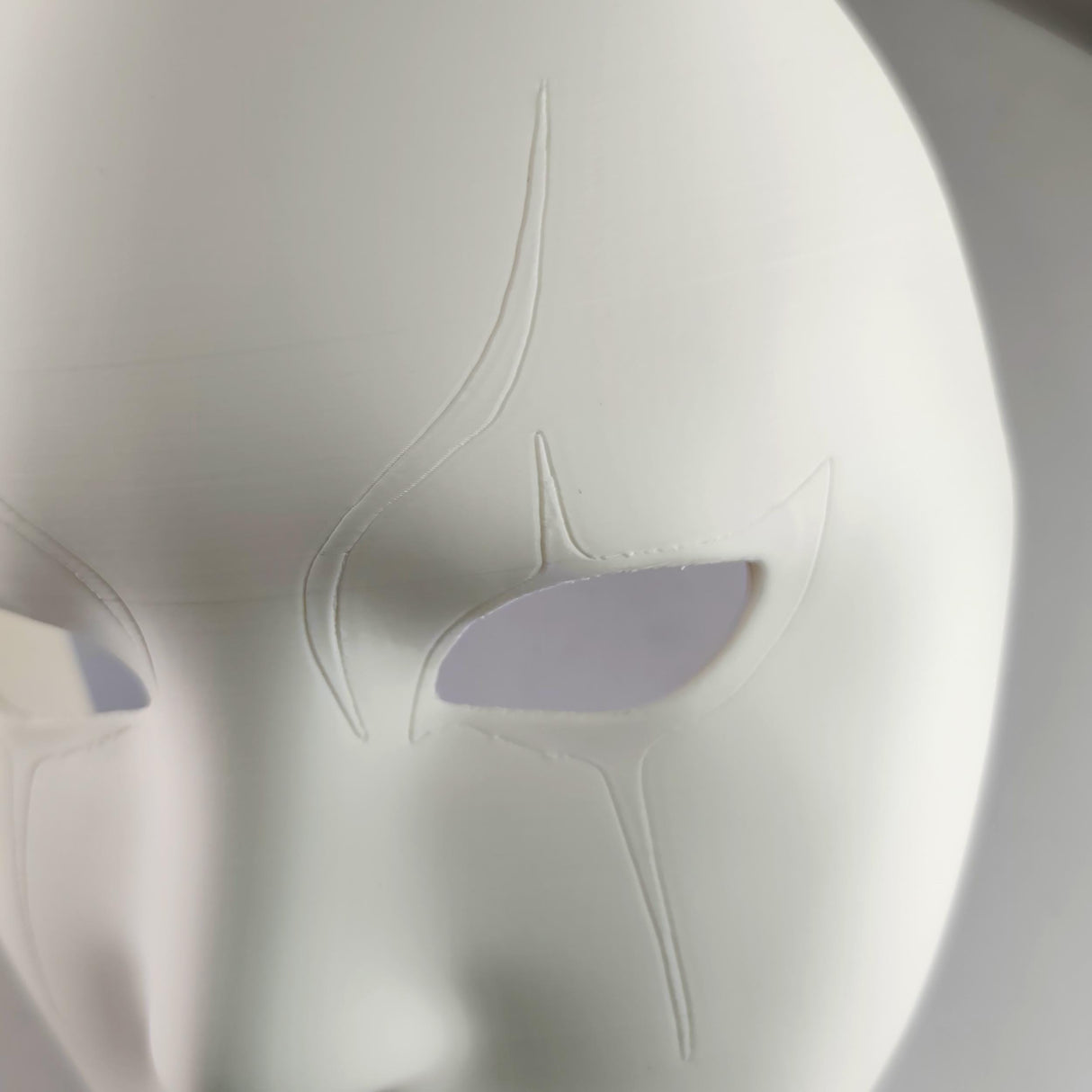 Product detail view of 3D Printed Onryo Ghost Mask.