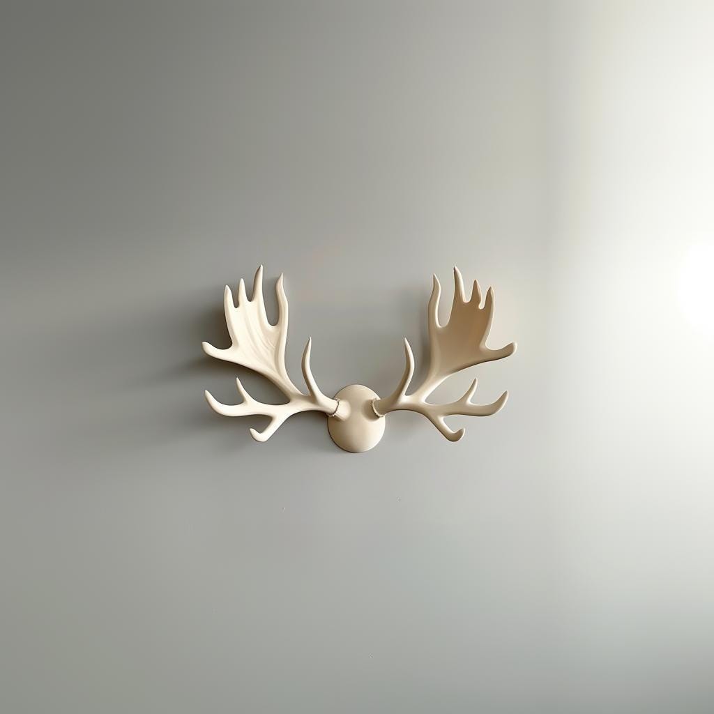 Alternate product view of 3D Printed Three-Piece Antler Wall Decor.