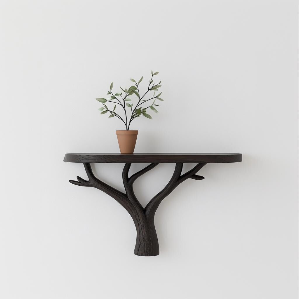 Alternate gallery view of 3D Printed Tree Branch Wall Shelf.