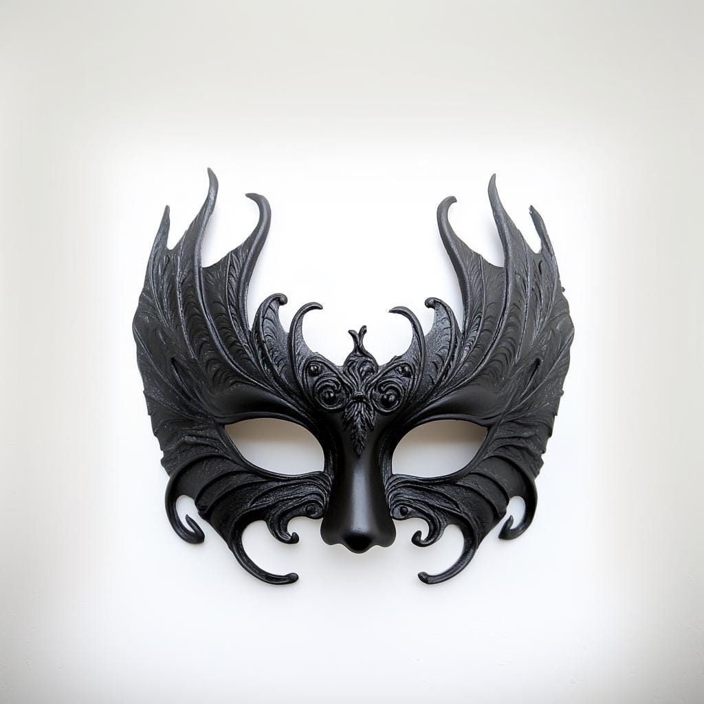 Product gallery view of 3D Printed Gothic Masquerade Half Mask.