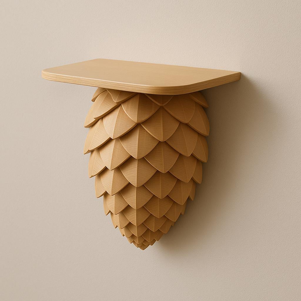 Alternate gallery view of 3D Printed Pinecone Wall Shelf.