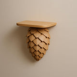 Product presentation view of 3D Printed Pinecone Wall Shelf.