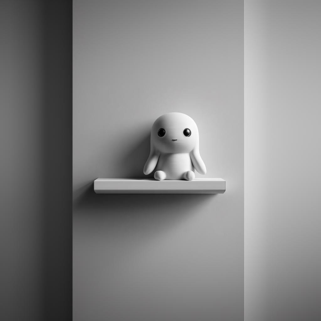 Alternate product view of 3D Printed Bunny Character Wall Shelf.