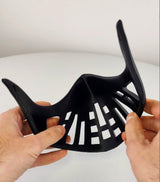 Additional product presentation of 3D Printed Futuristic Warrior Face Mask.