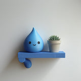 Product gallery view of 3D Printed Water Drop Wall Shelf.