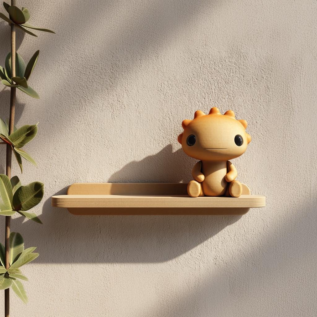 Product gallery view of 3D Printed Sun Critter Wall Shelf.