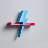 Product gallery view of 3D Printed Lightning Bolt Wall Shelf.