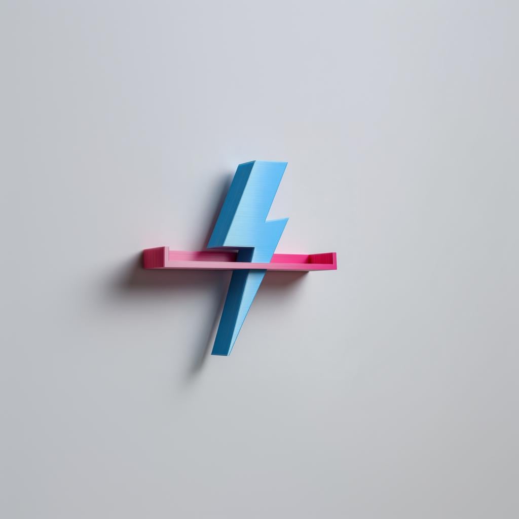 Alternate product view of 3D Printed Lightning Bolt Wall Shelf.