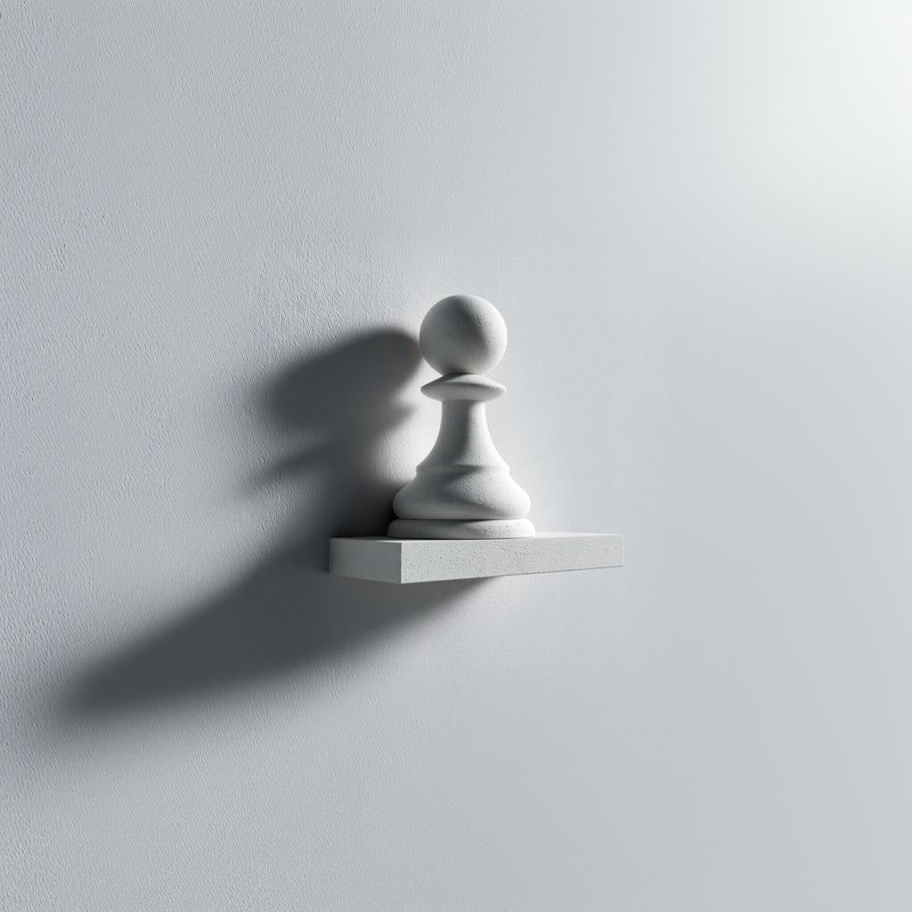 Alternate product view of 3D Printed Chess Pawn Wall Shelf.
