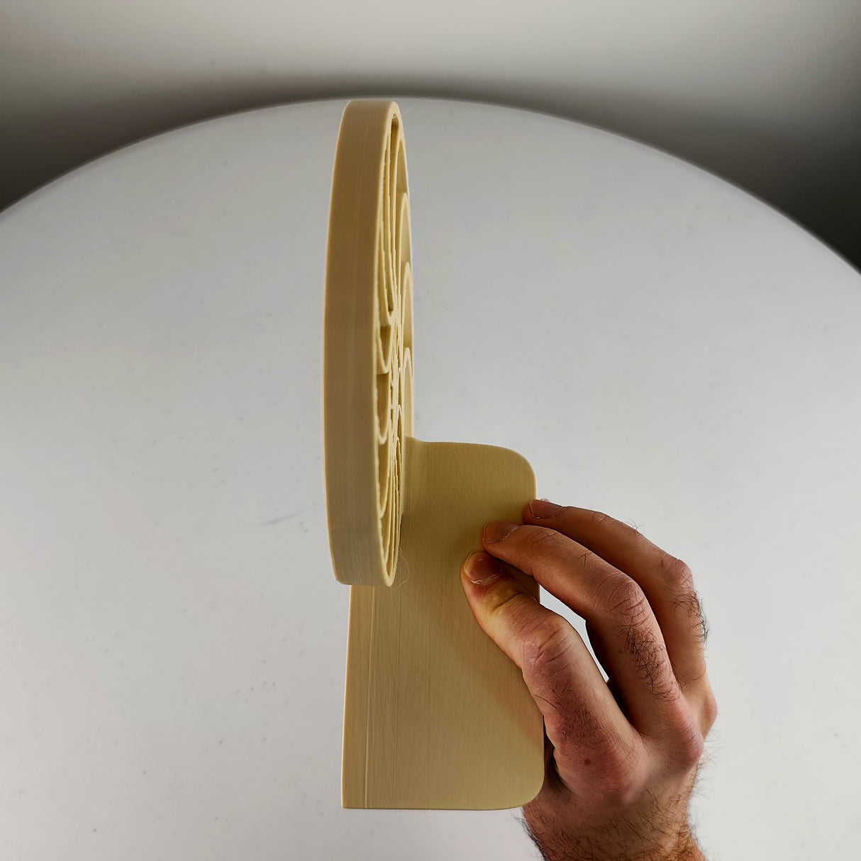 Alternate product presentation of 3D Printed Nautilus Spiral Wall Shelf.