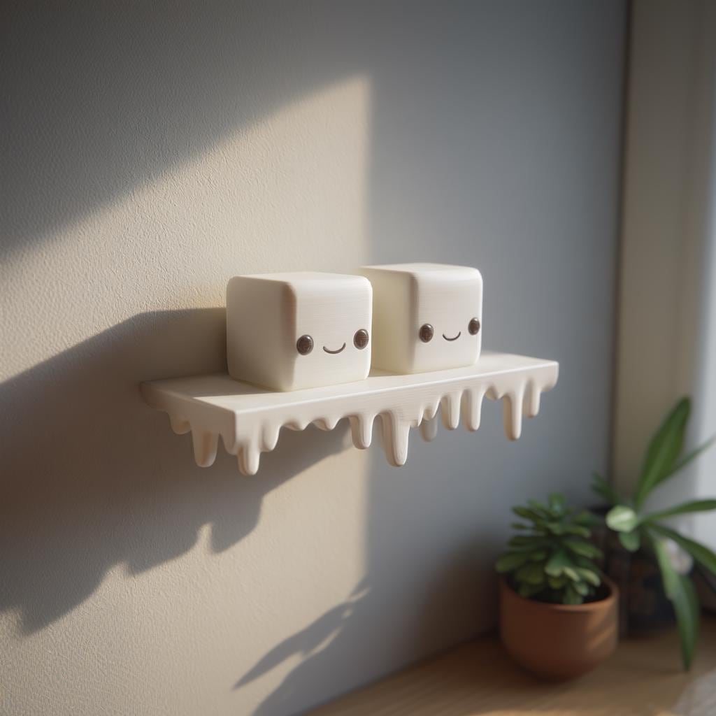 Additional product view of 3D Printed Marshmallow Drip Wall Shelf.