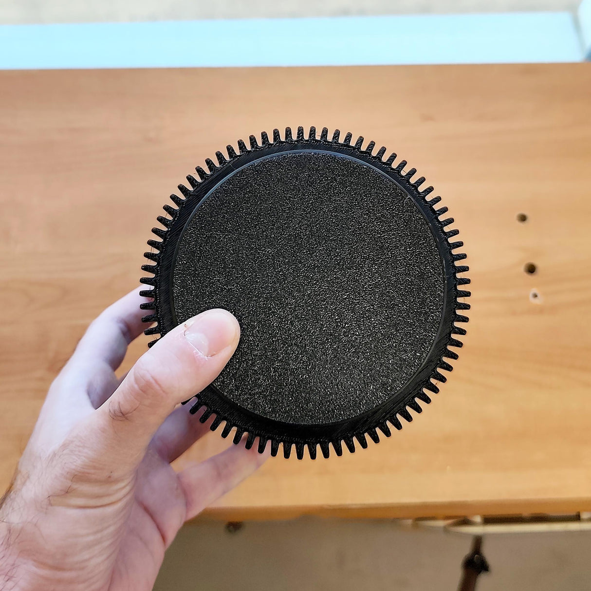 Product gallery view of 3D Printed Ribbed Black Planter.