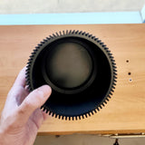 Product detail view of 3D Printed Ribbed Black Planter.