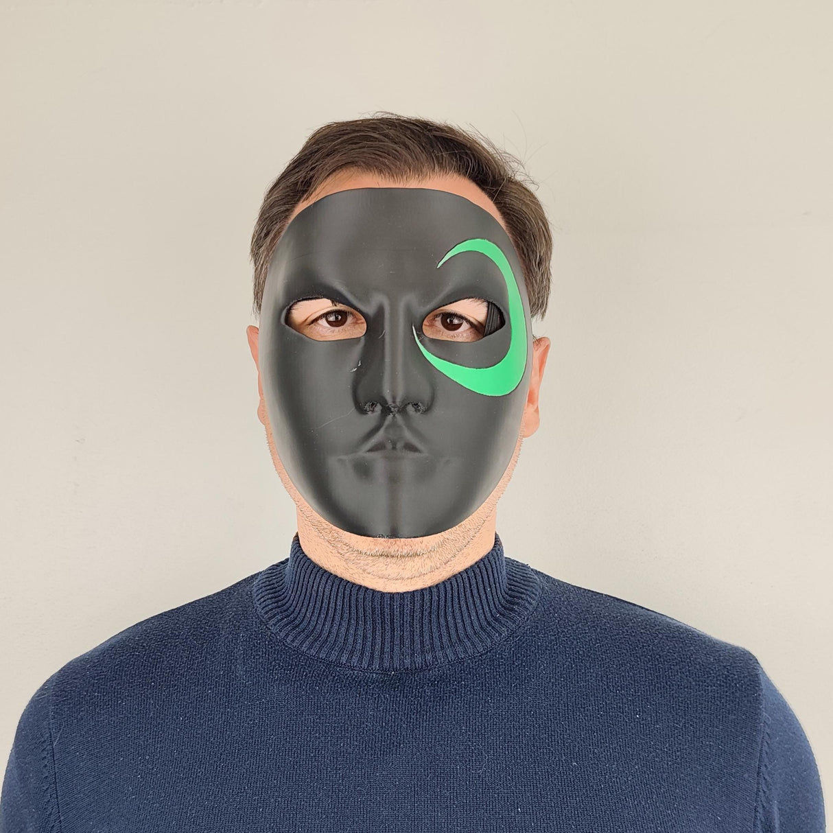 Additional product view of 3D Printed Black Full Face Cosplay Mask.