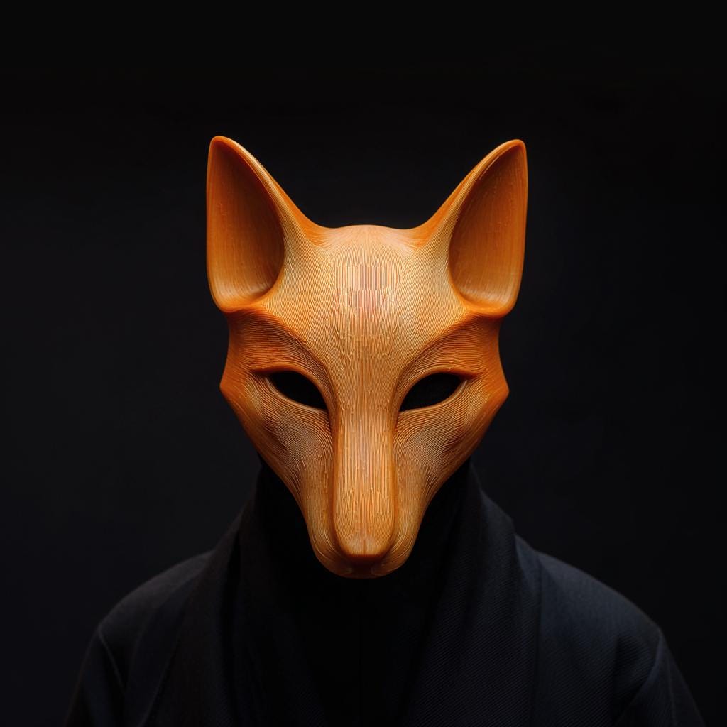 Additional product view of 3D Printed Sculptural Fox Costume Mask.