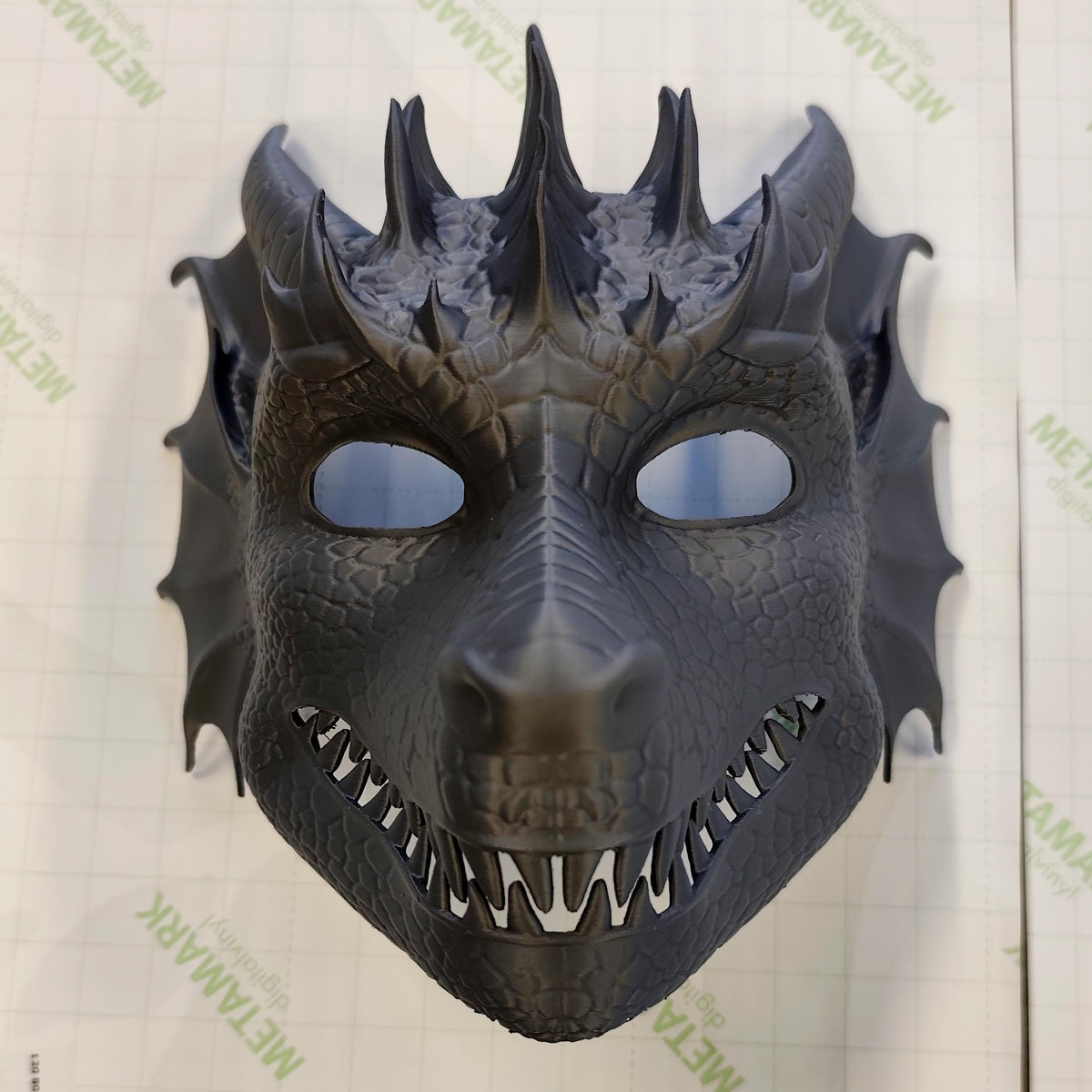 Additional product detail of 3D Printed Dragon Mask.