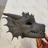 Product presentation view of 3D Printed Dragon Mask.
