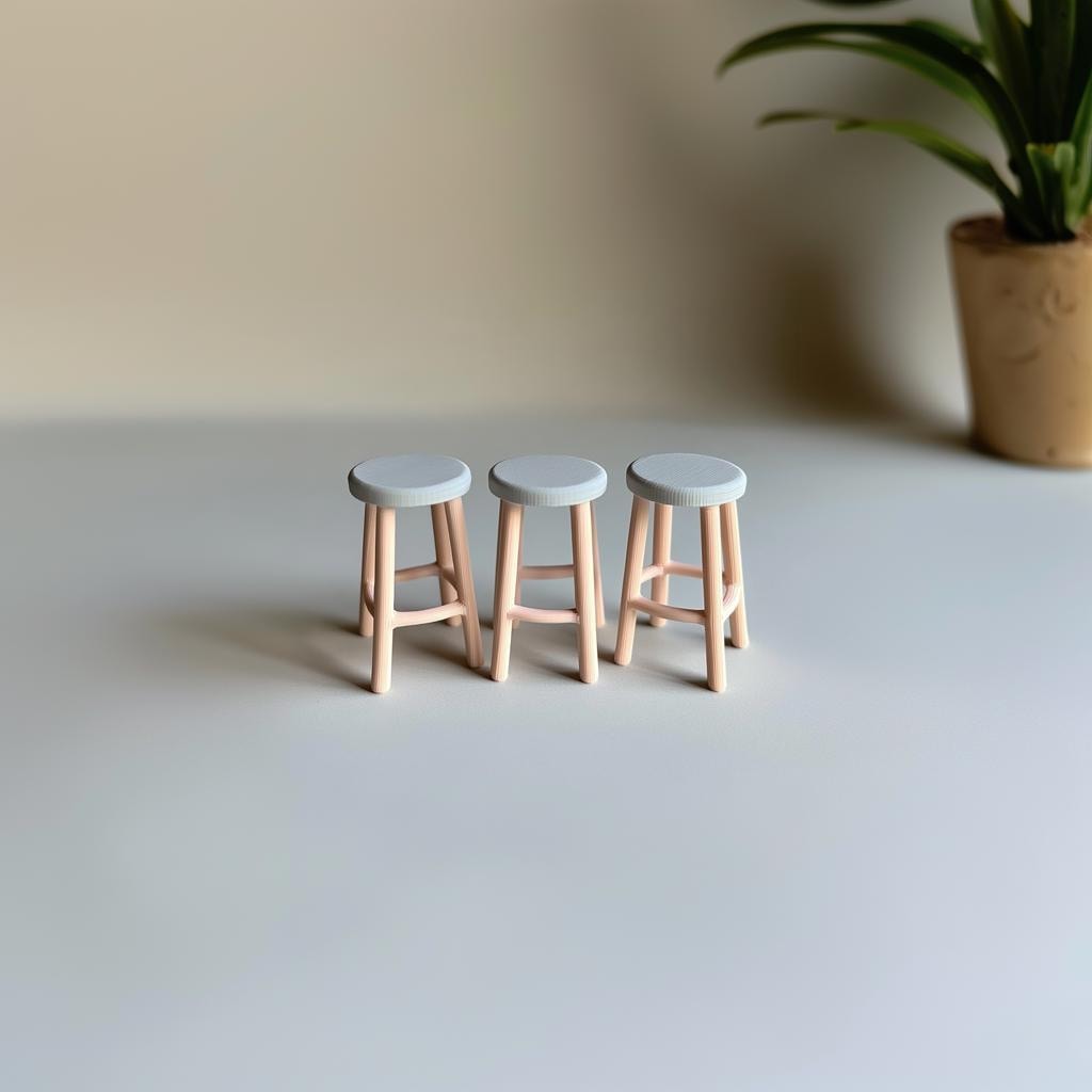 Additional product view of 3D Printed 1:12 Bar Stool Set of 3.