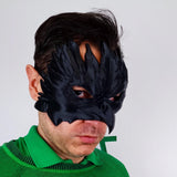 Alternate product presentation of 3D Printed Black Raven Beak Cosplay Mask.