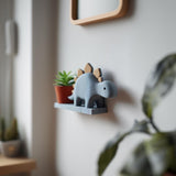 Alternate product view of 3D Printed Stegosaurus Wall Shelf.