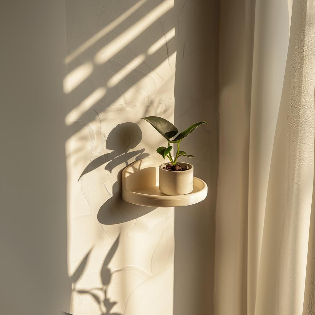 Alternate product view of 3D Printed Curved Round Wall Shelf.