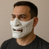 Product detail view of 3D Printed Oni Demon Half Face Mask.