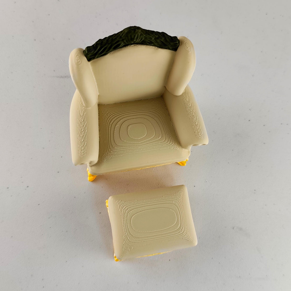 Product gallery view of 3D Printed 1:12 Victorian Chair and Ottoman.