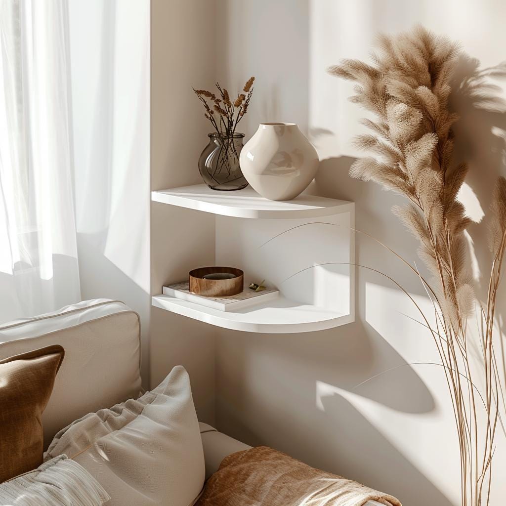 Additional product view of 3D Printed Corner Wall Shelf.